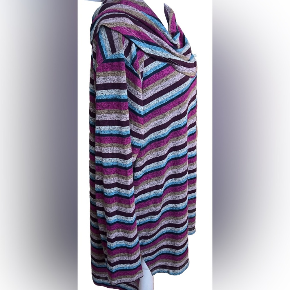NWT LANE BRYANT Cowl Neck Striped Hacci Knit Long Tunic Top Blouse Size 14/16 XL - Picture 3 of 8